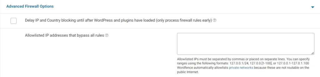 Advanced Firewall Options