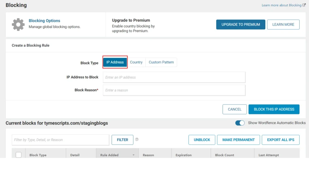 Blocking by IP Address