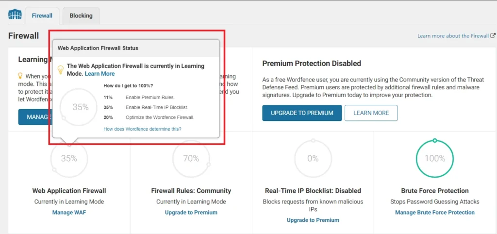 Firewall Status Circle and Tooltip