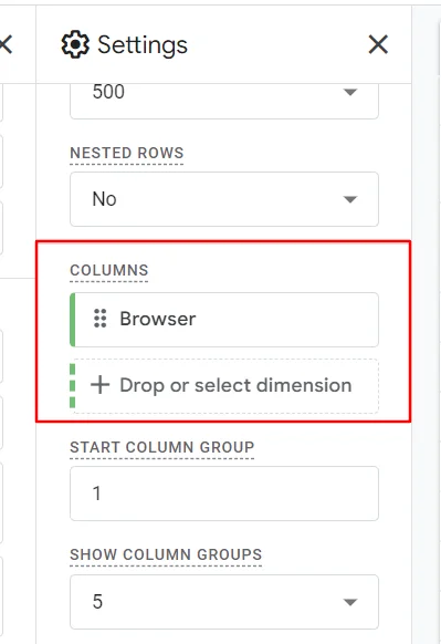 Add Browser dimension in Columns