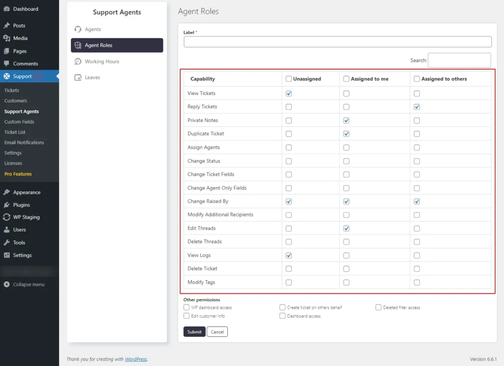 Assign agent capabilities