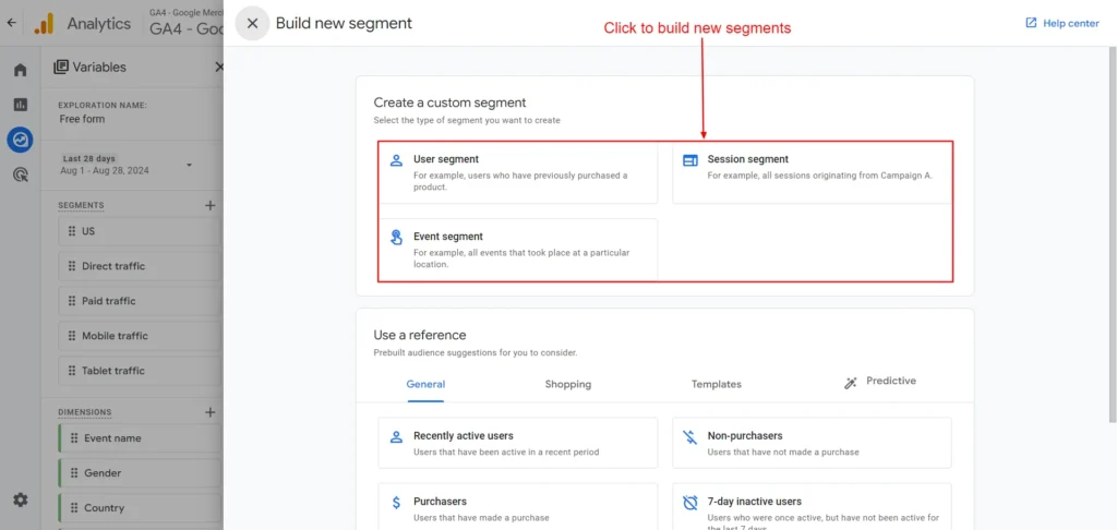 Create a custom segment