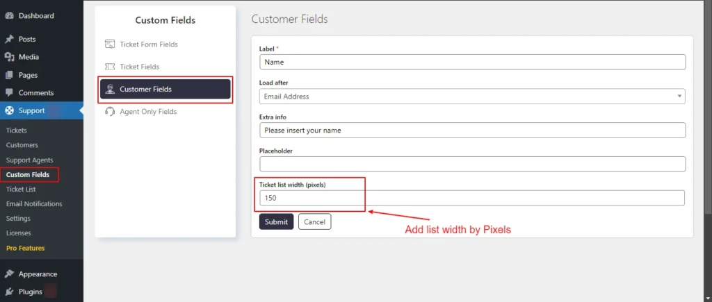 Editing Customer Fields