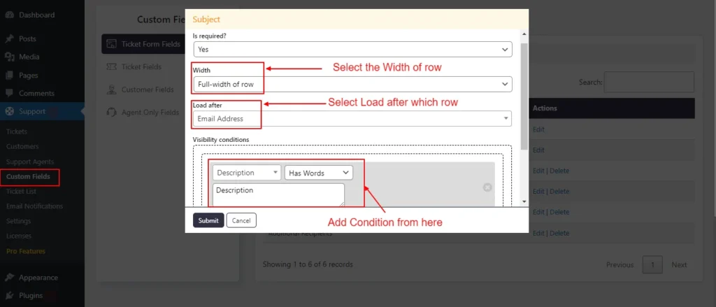 Editing the Subject Field