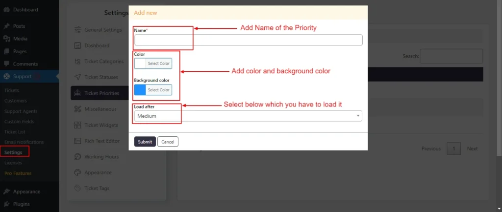 Adding a new Ticket Priority