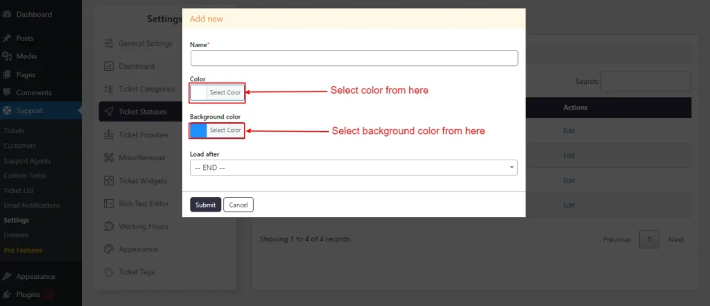 Adding status