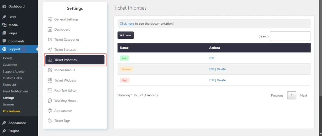Ticket Priorities
